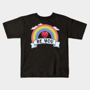 Pride Shirt Women Rainbow Graphic Tees Funny Be You Letter T Shirt LGBT Equality Kids T-Shirt